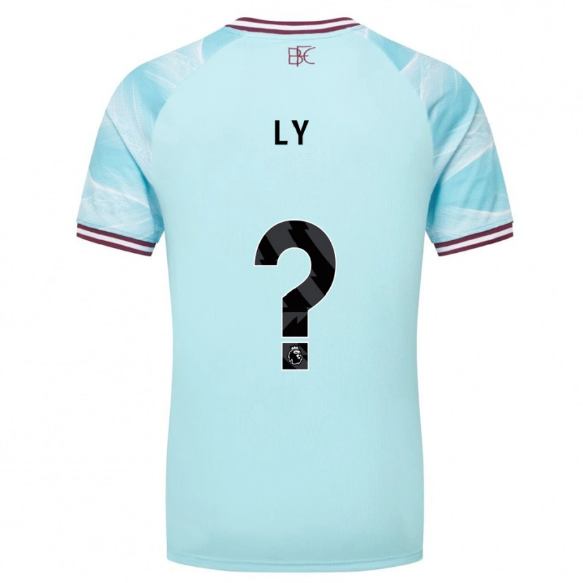 Danxen Enfant Maillot Brandon Ly #0 Bleu Ciel Bourgogne Tenues Extérieur 2025/26 T-Shirt