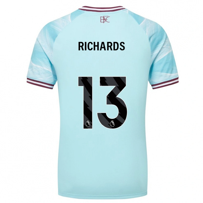 Danxen Enfant Maillot Jade Richards #13 Bleu Ciel Bourgogne Tenues Extérieur 2025/26 T-Shirt
