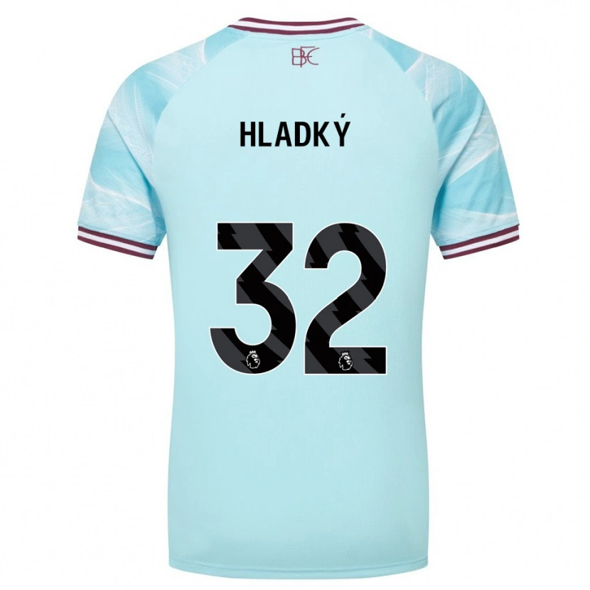 Danxen Enfant Maillot Vaclav Hladky #32 Bleu Ciel Bourgogne Tenues Extérieur 2025/26 T-Shirt