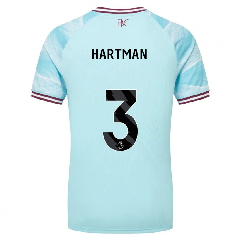 Danxen Enfant Maillot Quilindschy Hartman #3 Bleu Ciel Bourgogne Tenues Extérieur 2025/26 T-Shirt