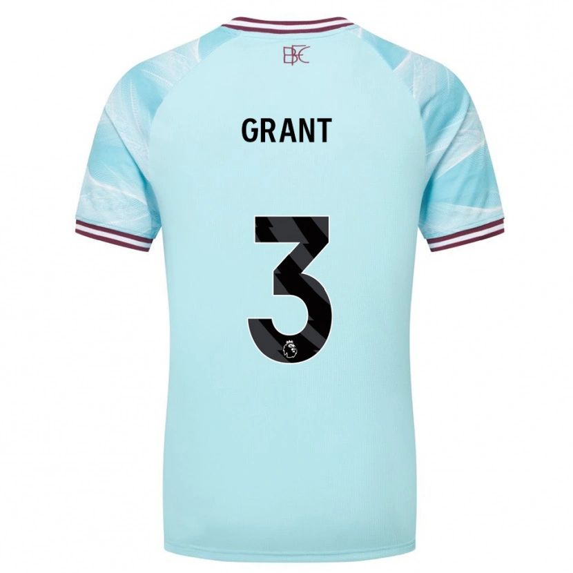 Danxen Enfant Maillot Bradley Grant #3 Bleu Ciel Bourgogne Tenues Extérieur 2025/26 T-Shirt