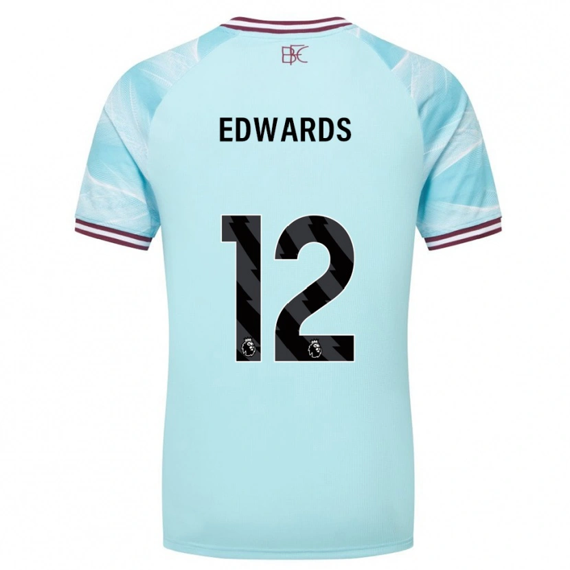 Danxen Enfant Maillot Connor Edwards #12 Bleu Ciel Bourgogne Tenues Extérieur 2025/26 T-Shirt