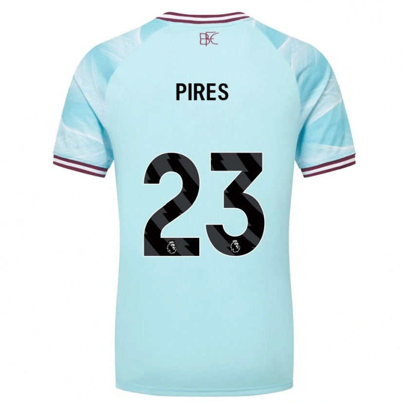 Danxen Enfant Maillot Lucas Pires #23 Bleu Ciel Bourgogne Tenues Extérieur 2025/26 T-Shirt