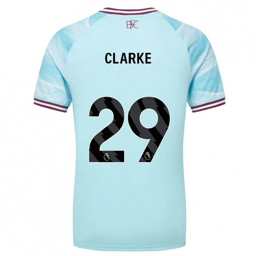 Danxen Enfant Maillot Abby Clarke #29 Bleu Ciel Bourgogne Tenues Extérieur 2025/26 T-Shirt