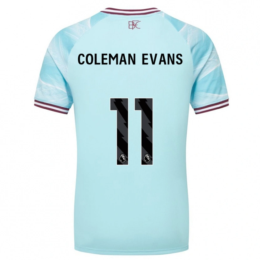 Danxen Enfant Maillot Amaya Coleman-Evans #11 Bleu Ciel Bourgogne Tenues Extérieur 2025/26 T-Shirt