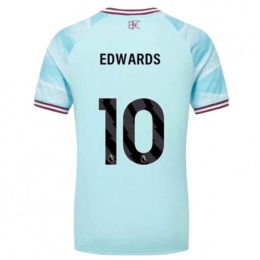 Danxen Enfant Maillot Marcus Edwards #10 Bleu Ciel Bourgogne Tenues Extérieur 2025/26 T-Shirt