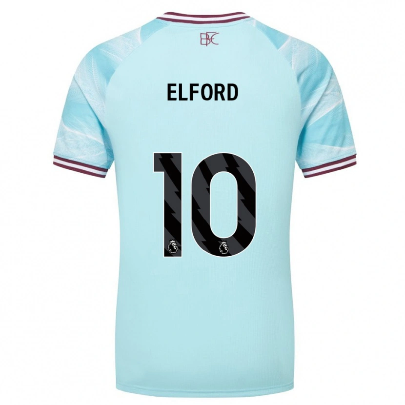 Danxen Enfant Maillot Laura Elford #10 Bleu Ciel Bourgogne Tenues Extérieur 2025/26 T-Shirt