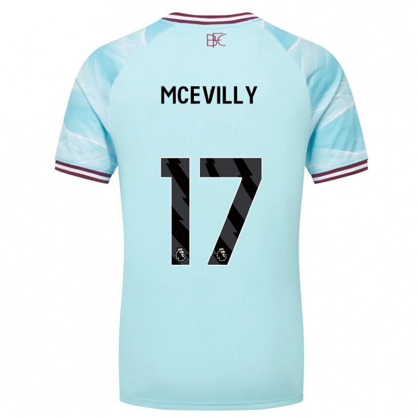 Danxen Enfant Maillot Jack Mcevilly #17 Bleu Ciel Bourgogne Tenues Extérieur 2025/26 T-Shirt