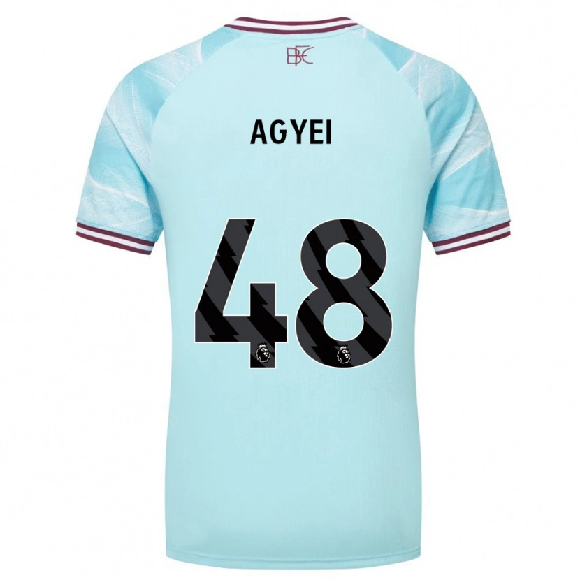 Danxen Enfant Maillot Enock Agyei #48 Bleu Ciel Bourgogne Tenues Extérieur 2025/26 T-Shirt