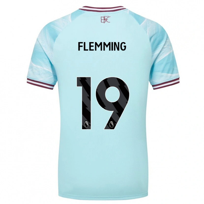 Danxen Enfant Maillot Zian Flemming #19 Bleu Ciel Bourgogne Tenues Extérieur 2025/26 T-Shirt