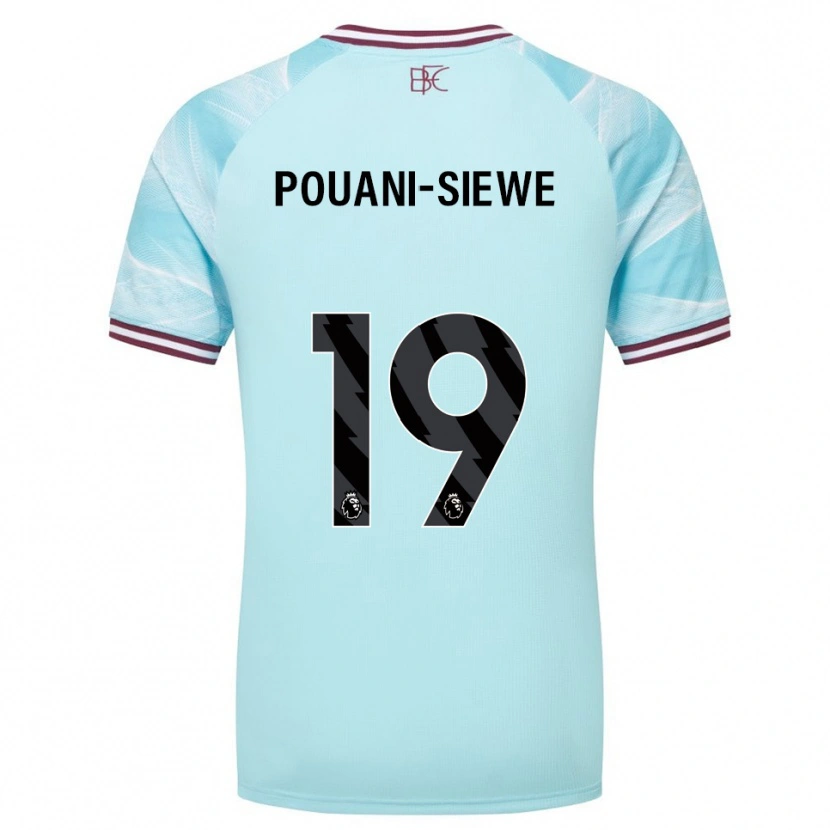 Danxen Enfant Maillot Brandon Pouani #19 Bleu Ciel Bourgogne Tenues Extérieur 2025/26 T-Shirt