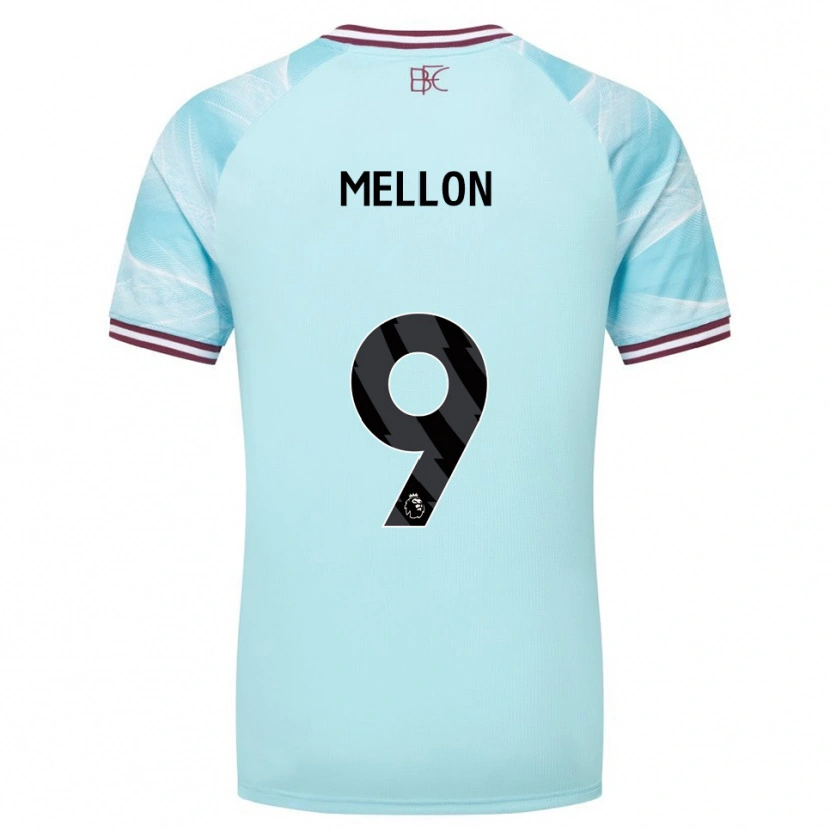 Danxen Enfant Maillot Michael Mellon #9 Bleu Ciel Bourgogne Tenues Extérieur 2025/26 T-Shirt