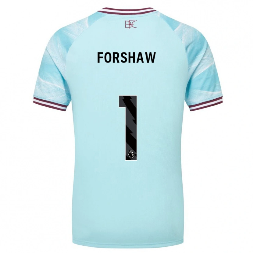Danxen Enfant Maillot Lewis Forshaw #1 Bleu Ciel Bourgogne Tenues Extérieur 2025/26 T-Shirt