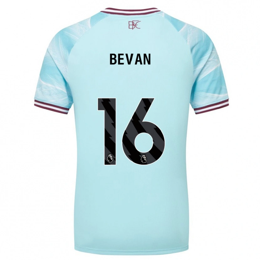 Danxen Enfant Maillot Joe Bevan #16 Bleu Ciel Bourgogne Tenues Extérieur 2025/26 T-Shirt