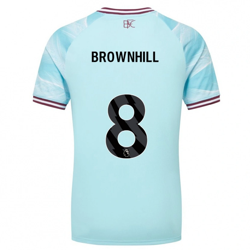 Danxen Enfant Maillot Josh Brownhill #8 Bleu Ciel Bourgogne Tenues Extérieur 2025/26 T-Shirt