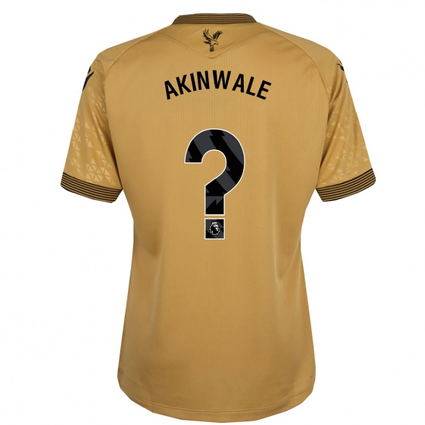 Danxen Enfant Maillot Victor Akinwale #0 Or Noir Tenues Extérieur 2025/26 T-Shirt