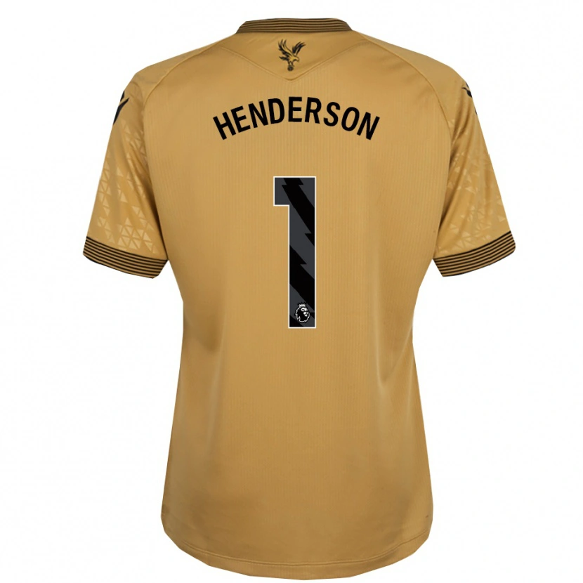 Danxen Enfant Maillot Dean Henderson #1 Or Noir Tenues Extérieur 2025/26 T-Shirt