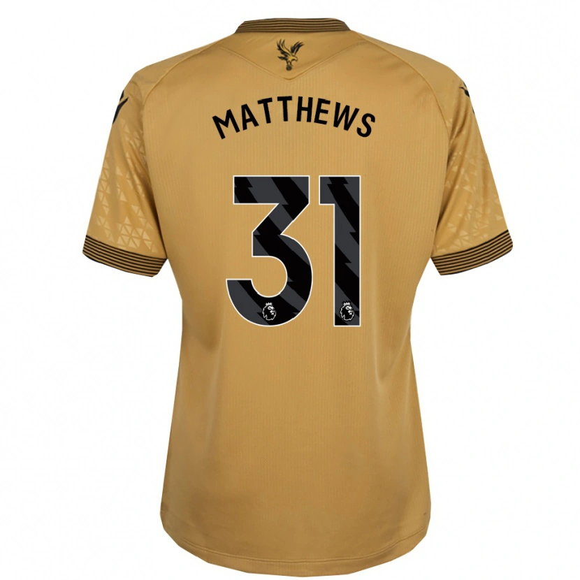 Danxen Enfant Maillot Remi Matthews #31 Or Noir Tenues Extérieur 2025/26 T-Shirt