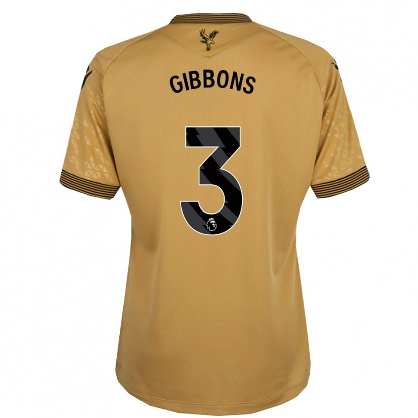 Danxen Enfant Maillot Felicity Gibbons #3 Or Noir Tenues Extérieur 2025/26 T-Shirt
