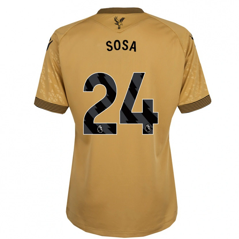 Danxen Enfant Maillot Borna Sosa #24 Or Noir Tenues Extérieur 2025/26 T-Shirt