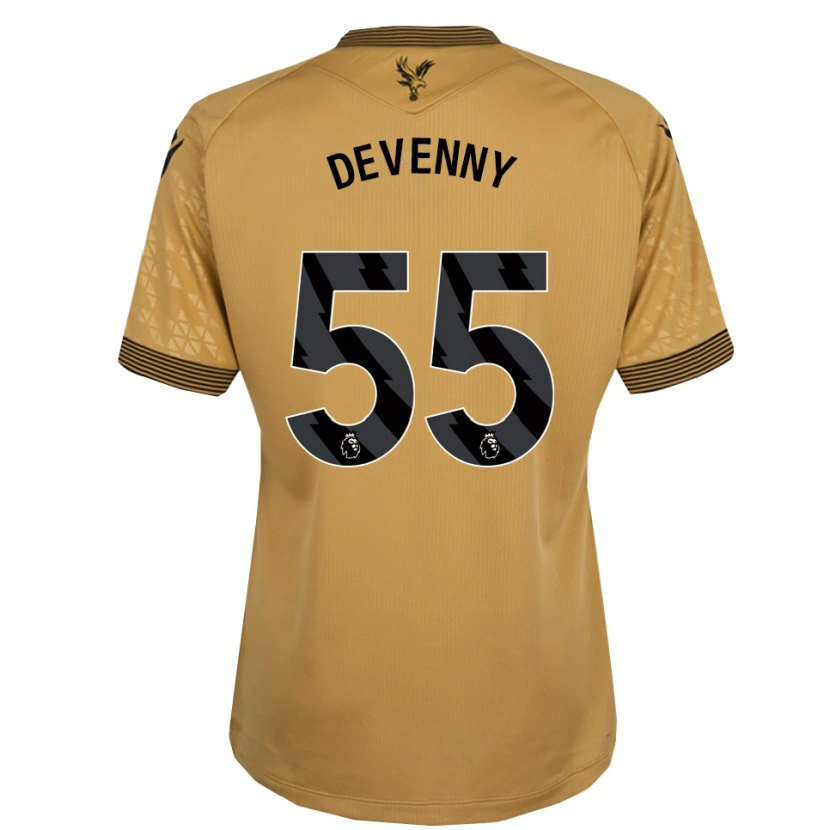 Danxen Enfant Maillot Justin Devenny #55 Or Noir Tenues Extérieur 2025/26 T-Shirt