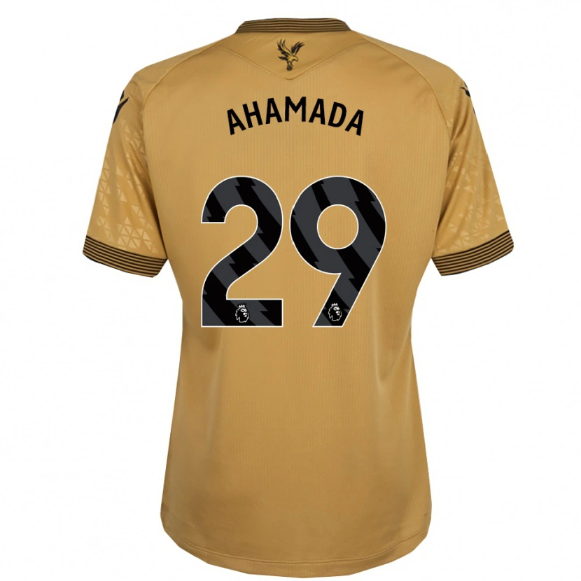 Danxen Enfant Maillot Naouirou Ahamada #29 Or Noir Tenues Extérieur 2025/26 T-Shirt