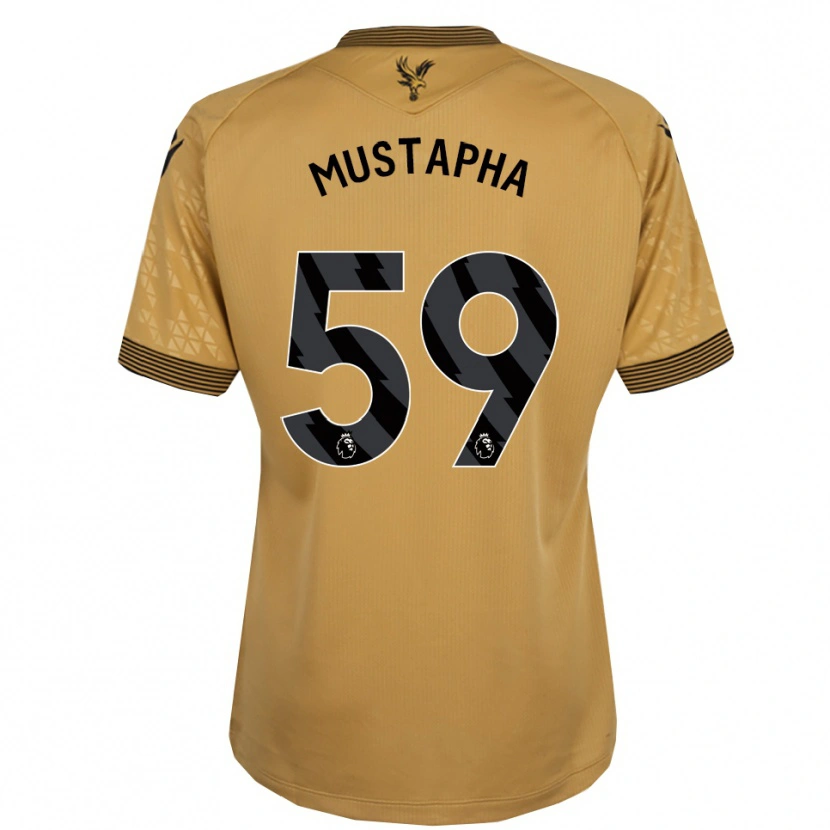 Danxen Enfant Maillot Hindolo Mustapha #59 Or Noir Tenues Extérieur 2025/26 T-Shirt
