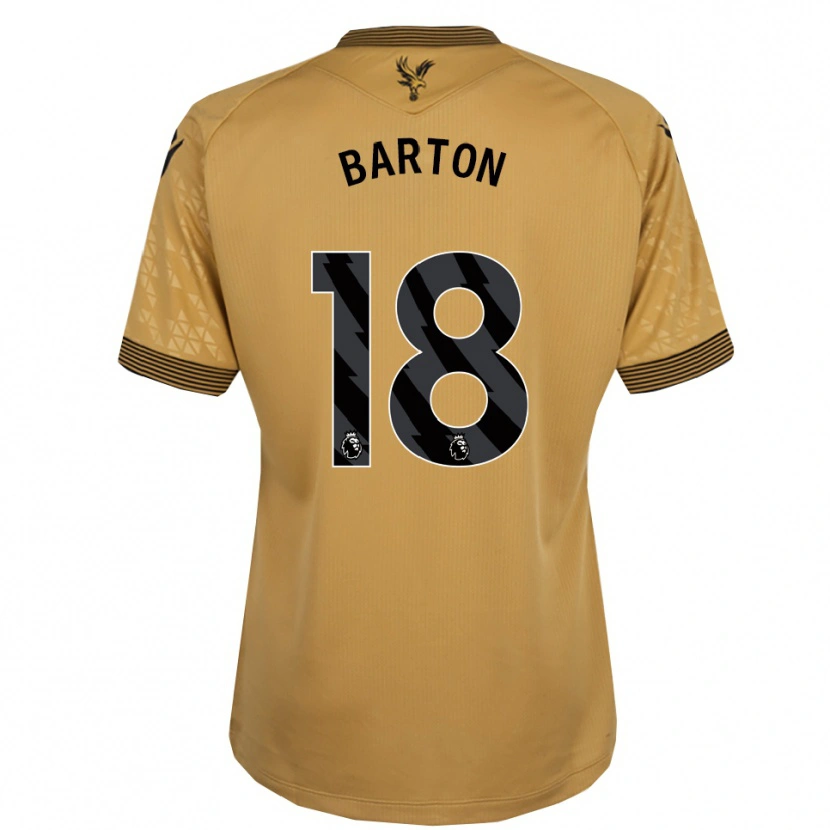 Danxen Enfant Maillot Kirsty Barton #18 Or Noir Tenues Extérieur 2025/26 T-Shirt