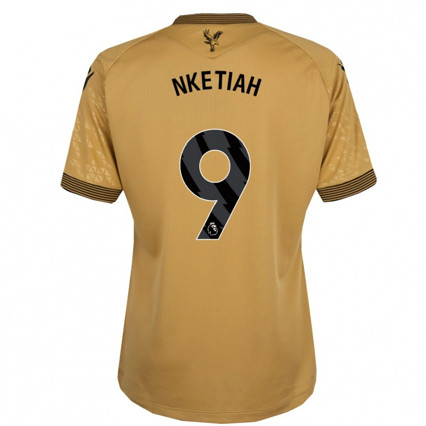 Danxen Enfant Maillot Eddie Nketiah #9 Or Noir Tenues Extérieur 2025/26 T-Shirt