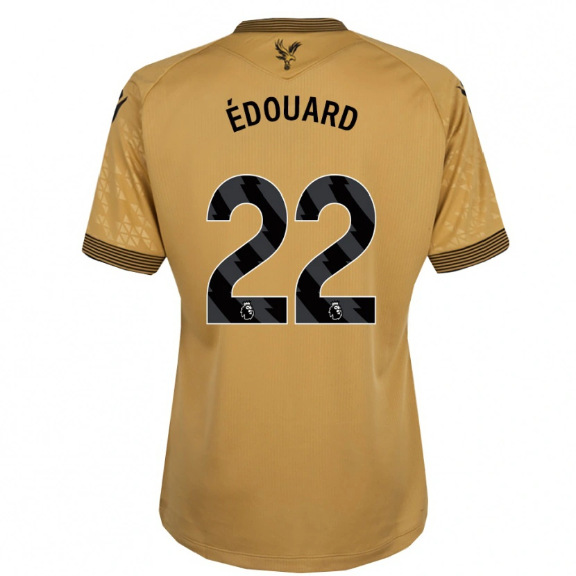 Danxen Enfant Maillot Odsonne Edouard #22 Or Noir Tenues Extérieur 2025/26 T-Shirt
