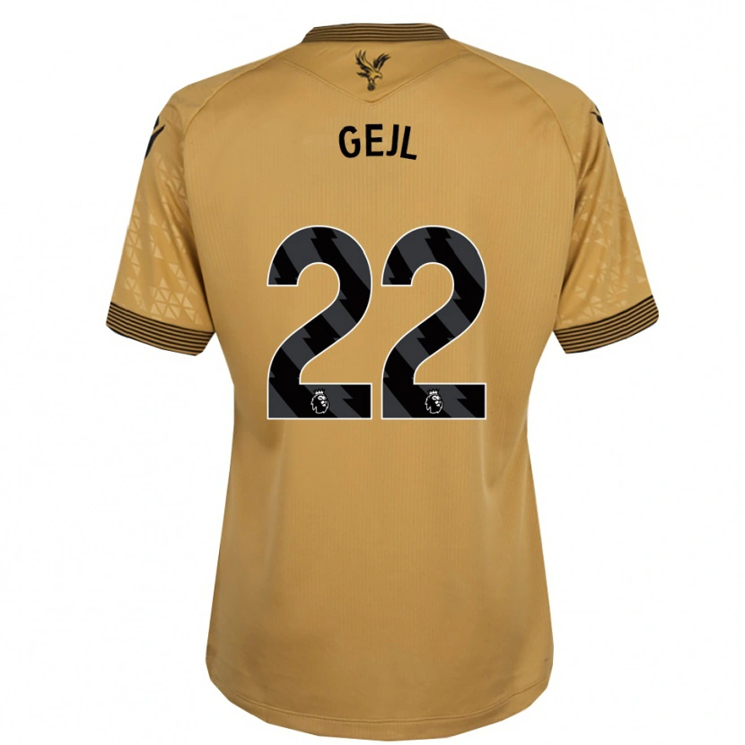Danxen Enfant Maillot Mille Gejl #22 Or Noir Tenues Extérieur 2025/26 T-Shirt