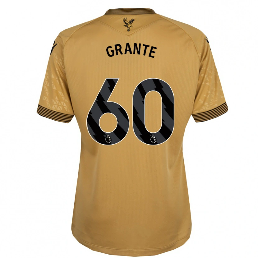 Danxen Enfant Maillot Jake Grante #60 Or Noir Tenues Extérieur 2025/26 T-Shirt