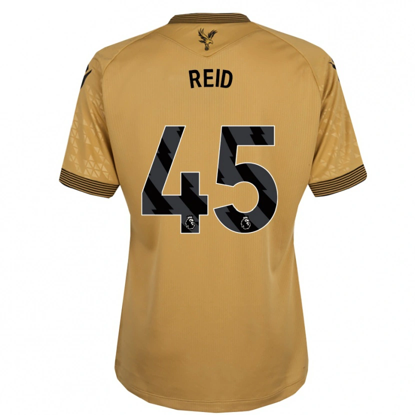 Danxen Enfant Maillot Dylan Reid #45 Or Noir Tenues Extérieur 2025/26 T-Shirt