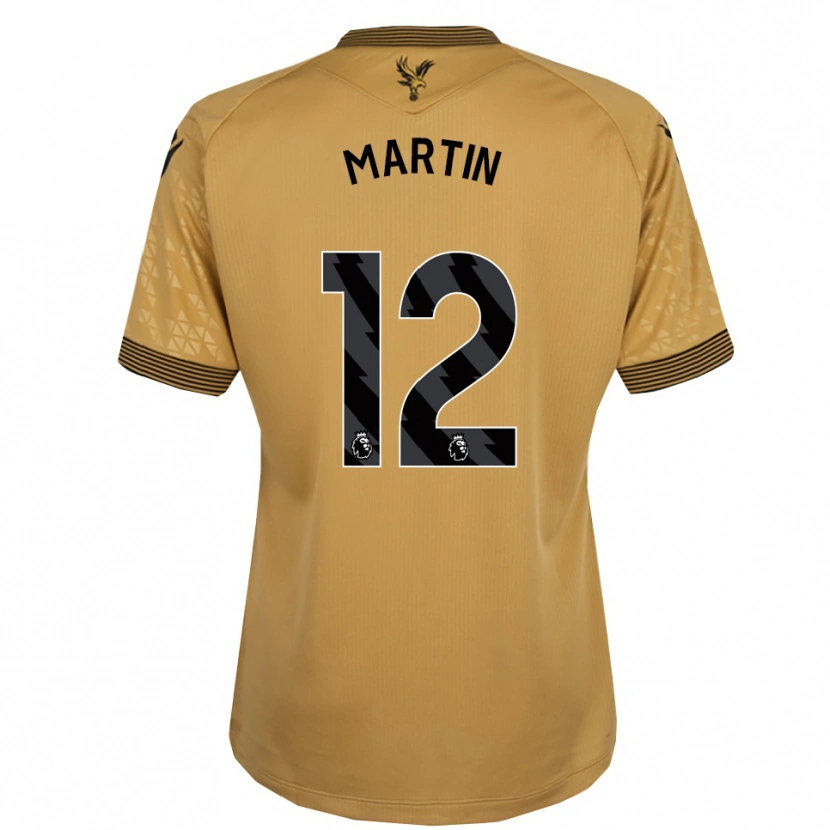 Danxen Enfant Maillot Donte Martin #12 Or Noir Tenues Extérieur 2025/26 T-Shirt