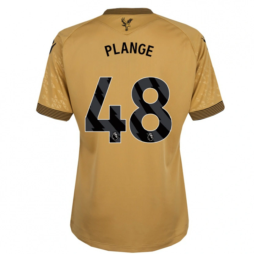 Danxen Enfant Maillot Luke Plange #48 Or Noir Tenues Extérieur 2025/26 T-Shirt