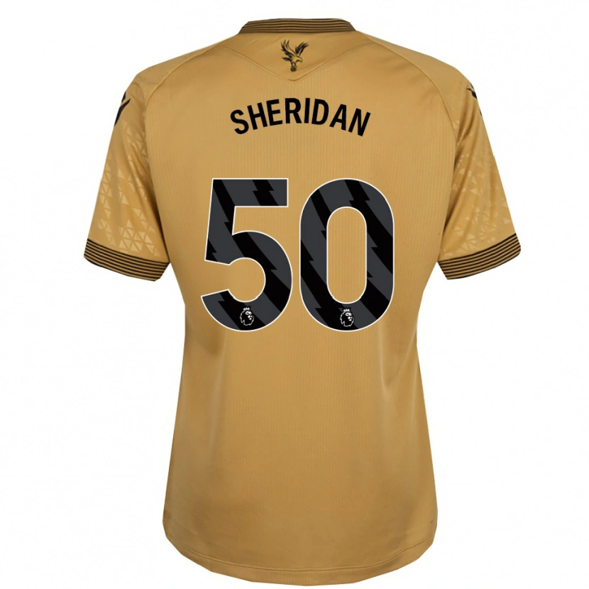 Danxen Enfant Maillot Joe Sheridan #50 Or Noir Tenues Extérieur 2025/26 T-Shirt