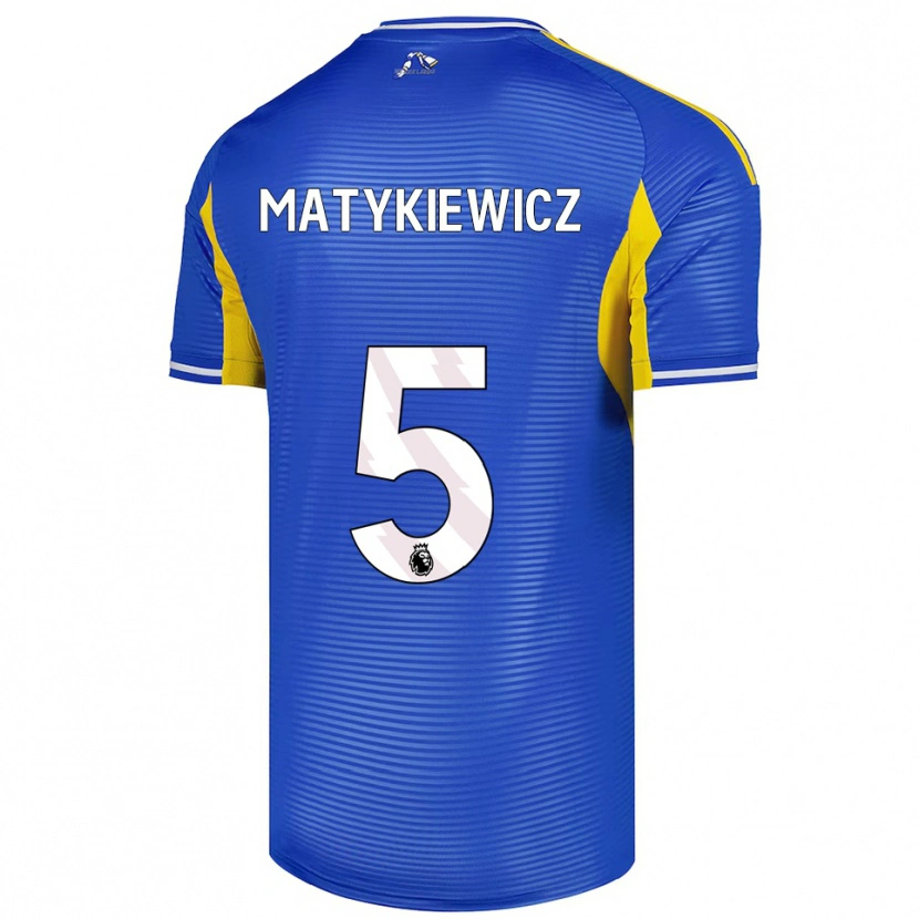Danxen Enfant Maillot Luke Matykiewicz #5 Bleu Jaune Tenues Extérieur 2025/26 T-Shirt