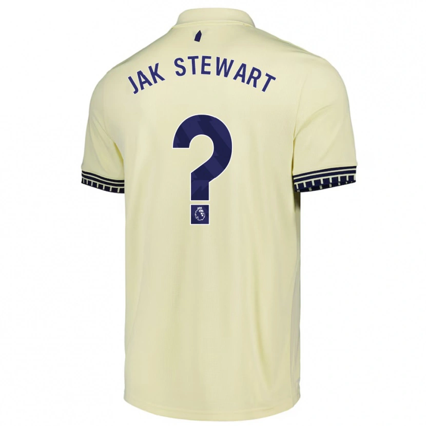 Danxen Enfant Maillot Jak Stewart #0 Blanc Cassé Noir Tenues Extérieur 2025/26 T-Shirt