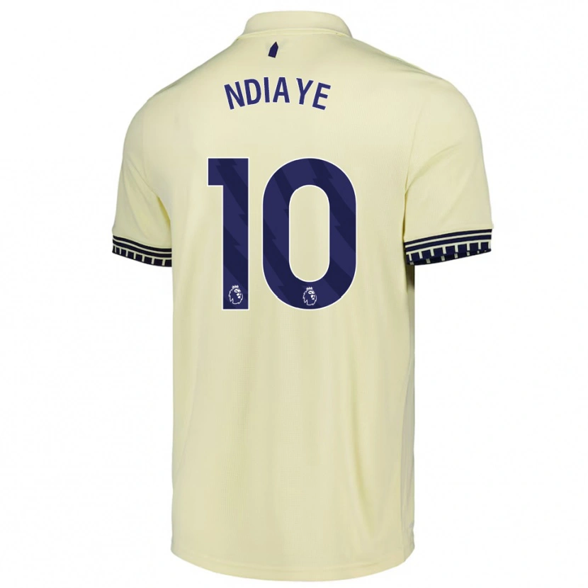Danxen Enfant Maillot Iliman Ndiaye #10 Blanc Cassé Noir Tenues Extérieur 2025/26 T-Shirt