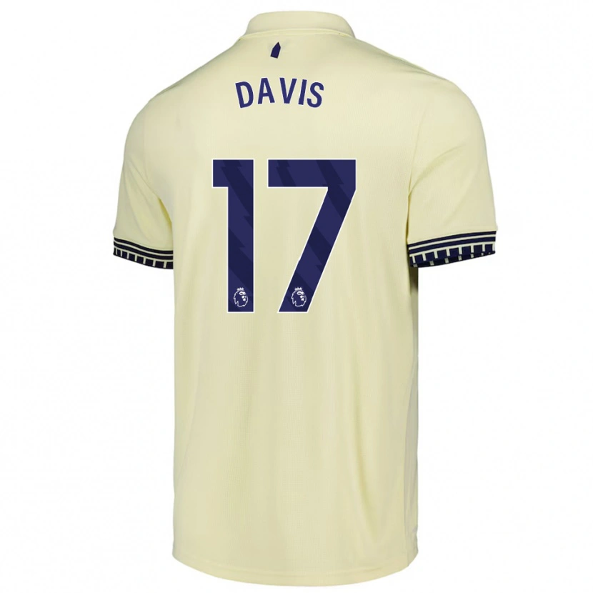 Danxen Enfant Maillot Luca Davis #17 Blanc Cassé Noir Tenues Extérieur 2025/26 T-Shirt