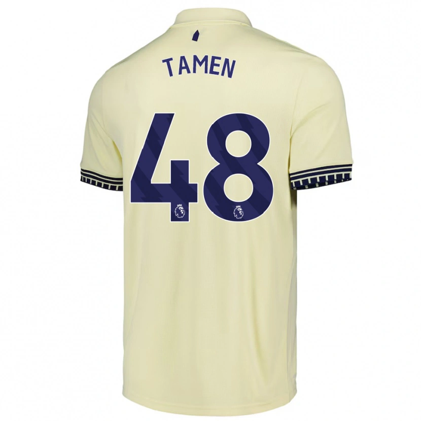 Danxen Enfant Maillot William Tamen #48 Blanc Cassé Noir Tenues Extérieur 2025/26 T-Shirt