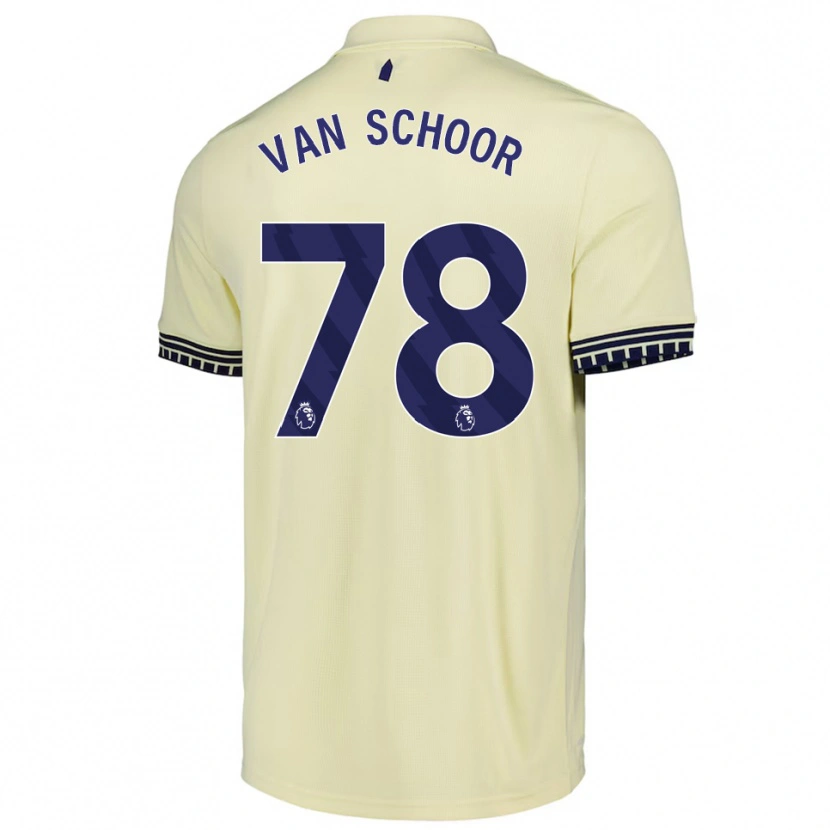 Danxen Enfant Maillot Joshua Van Schoor #78 Blanc Cassé Noir Tenues Extérieur 2025/26 T-Shirt