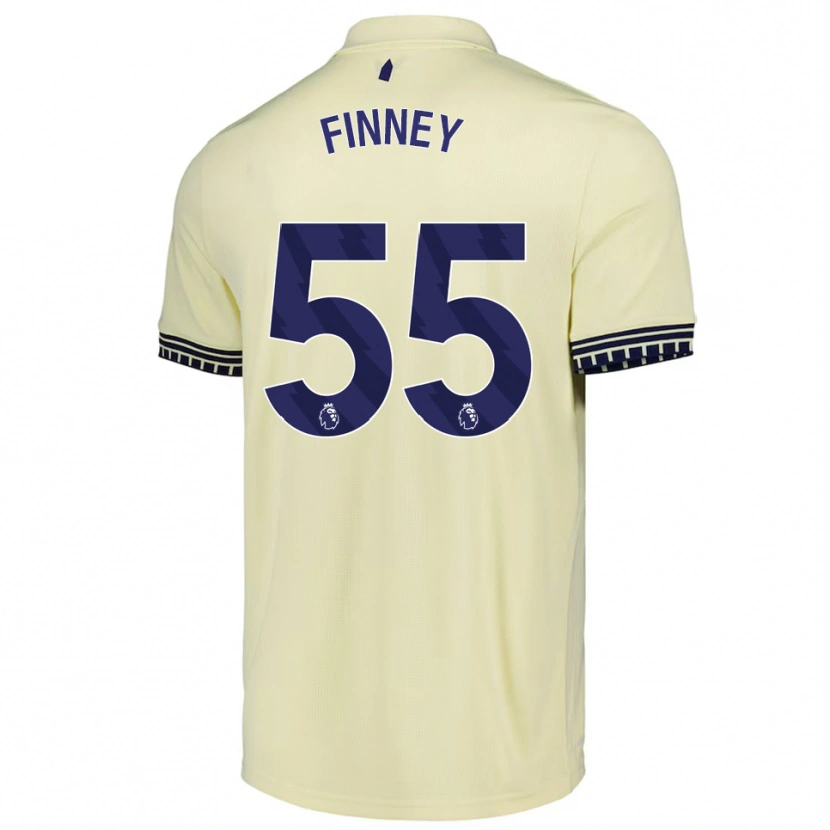 Danxen Enfant Maillot George Finney #55 Blanc Cassé Noir Tenues Extérieur 2025/26 T-Shirt