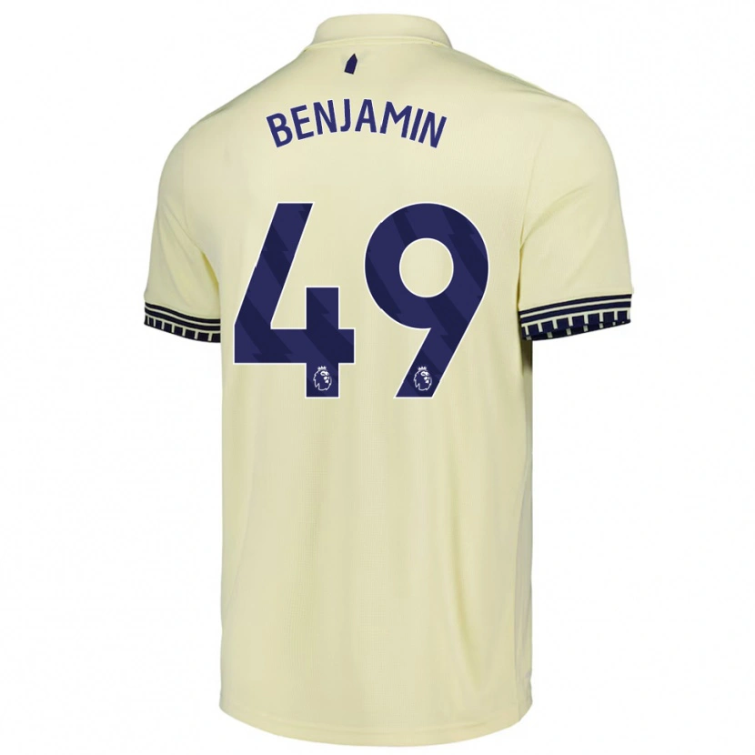 Danxen Enfant Maillot Omari Benjamin #49 Blanc Cassé Noir Tenues Extérieur 2025/26 T-Shirt
