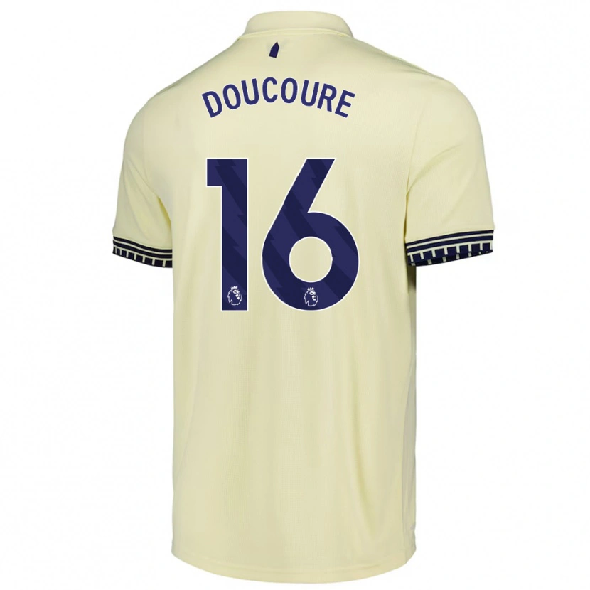 Danxen Enfant Maillot Abdoulaye Doucoure #16 Blanc Cassé Noir Tenues Extérieur 2025/26 T-Shirt