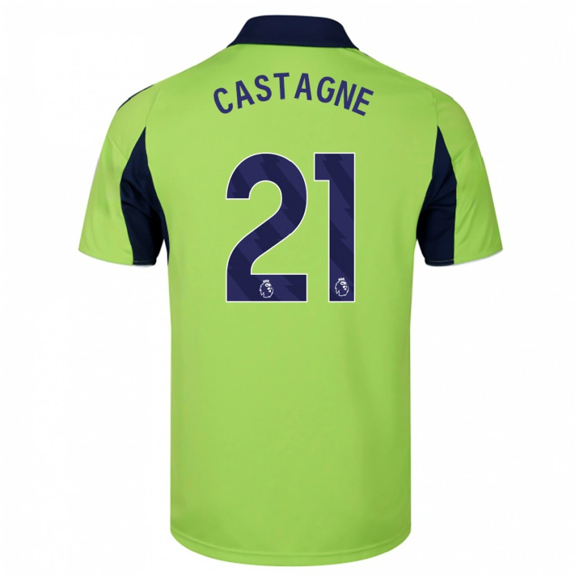 Danxen Enfant Maillot Timothy Castagne #21 Vert Marine Blanc Tenues Extérieur 2025/26 T-Shirt