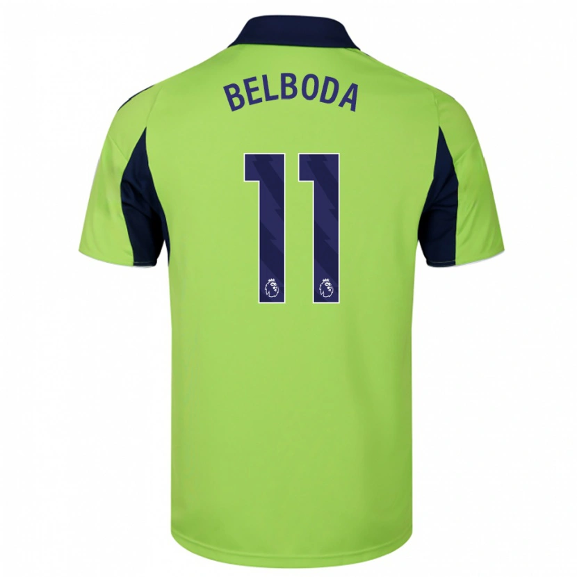 Danxen Enfant Maillot Malachai Belboda #11 Vert Marine Blanc Tenues Extérieur 2025/26 T-Shirt