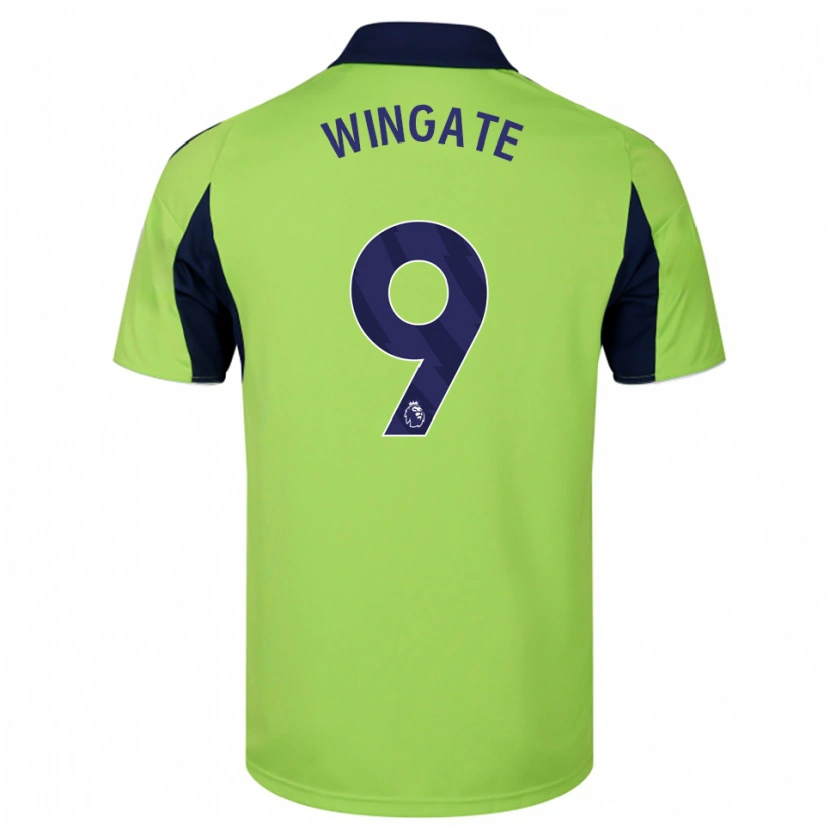 Danxen Enfant Maillot Tom Wingate #9 Vert Marine Blanc Tenues Extérieur 2025/26 T-Shirt