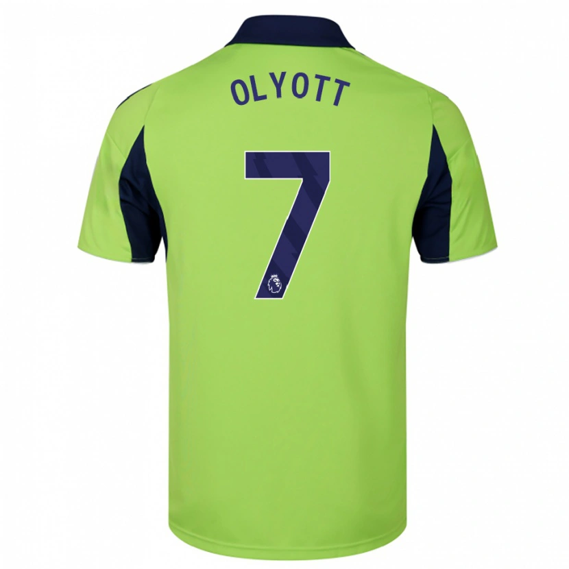 Danxen Enfant Maillot Tom Olyott #7 Vert Marine Blanc Tenues Extérieur 2025/26 T-Shirt