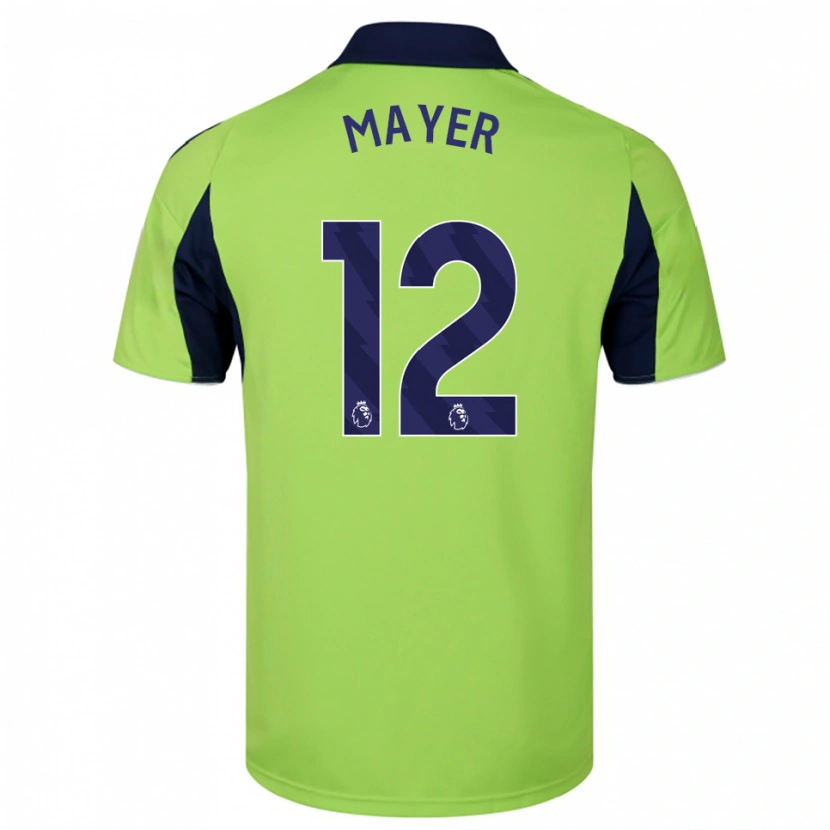 Danxen Enfant Maillot Oliver Mayer #12 Vert Marine Blanc Tenues Extérieur 2025/26 T-Shirt